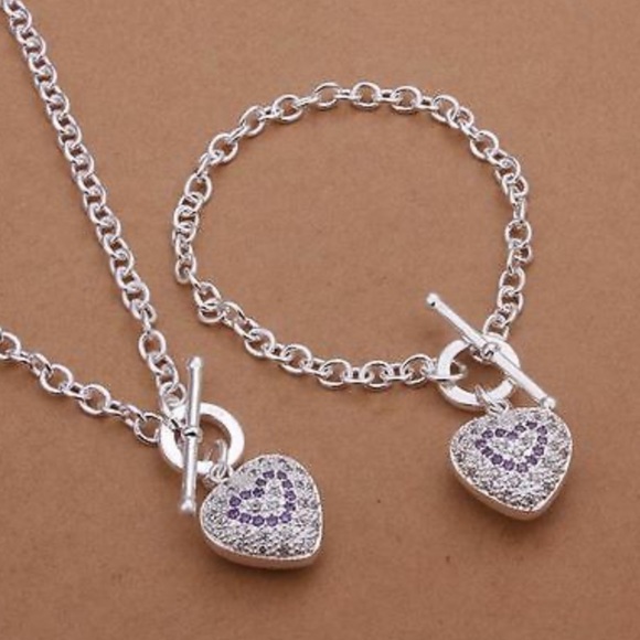 Jewelry New 925 Sterling Silver Necklacebracelet Set Poshmark